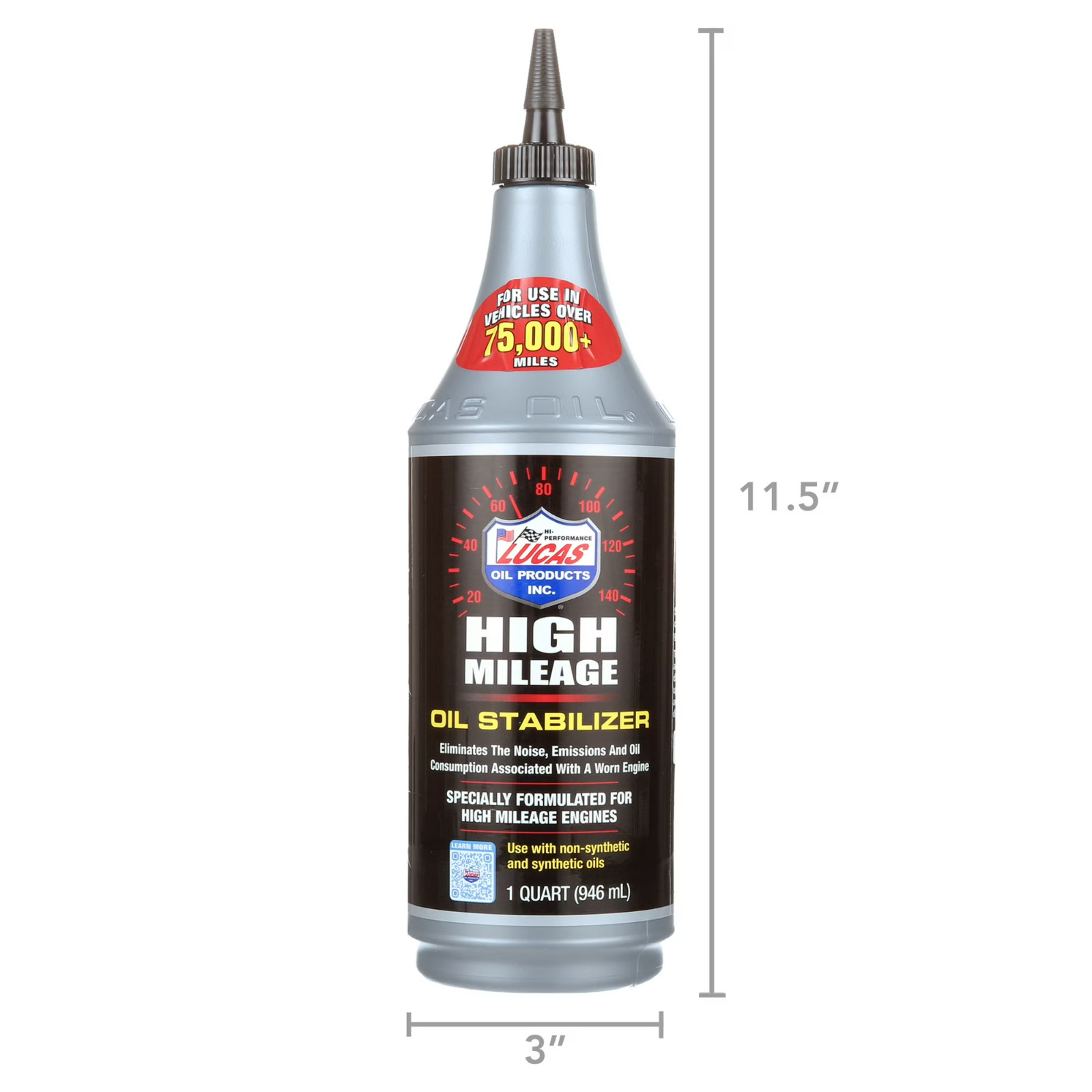 2 Pack Lucas Oil Products High Mileage Oil Stablizer 1 qt