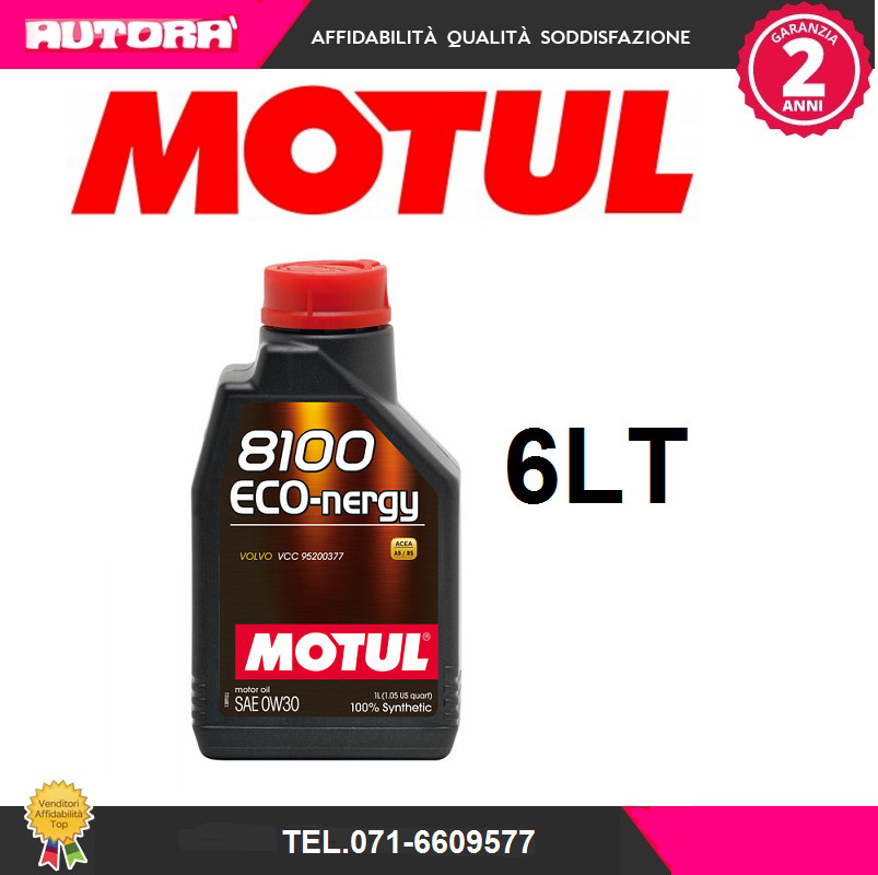 102793 6lt Olio Motul 8100 ECO-nergy 0W30 100% Sinthetico (MOTUL)