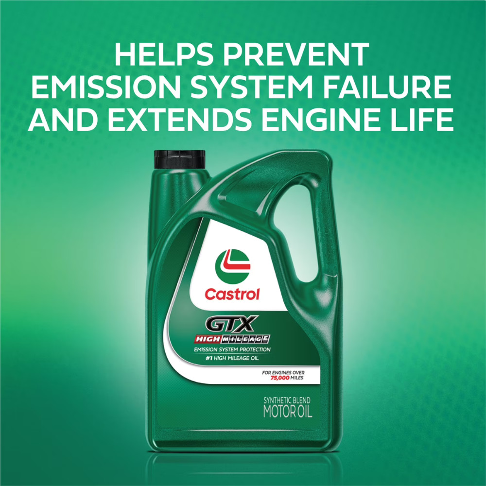 Castrol GTX High Mileage 5W-30 Synthetic Blend Motor Oil, 1 Quart (Pack of 5)