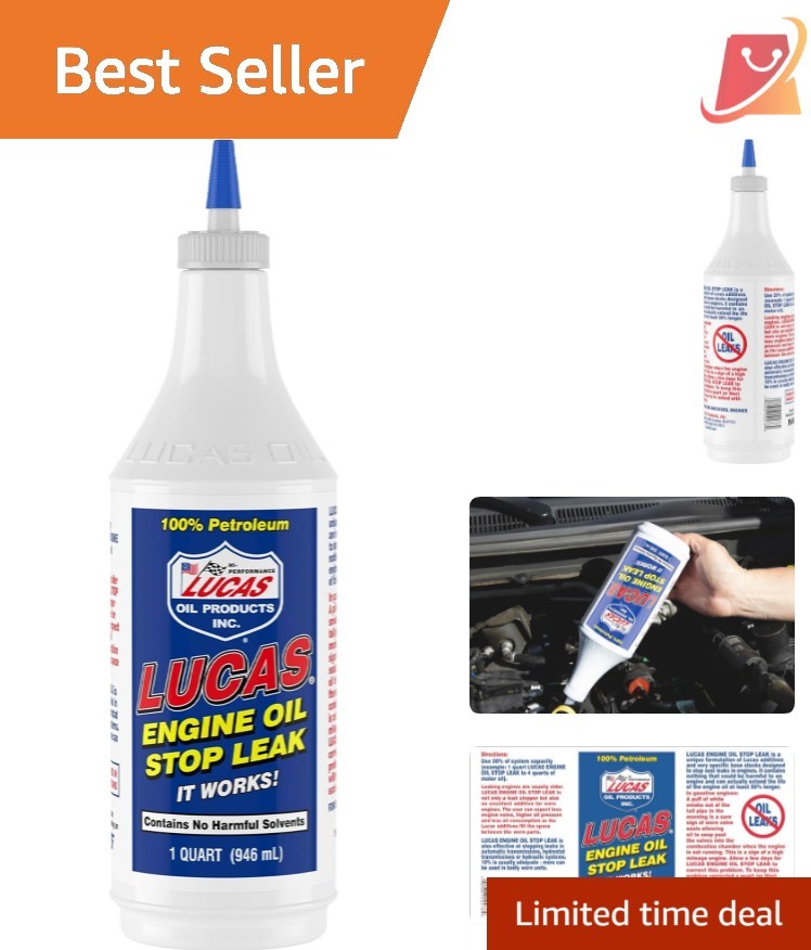 Engine Oil Stop Leak – 32 Ounces, No Harmful Solvents, Universal Use
