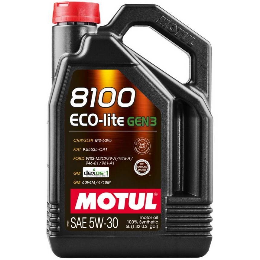 Motul 8100 ECO-lite Gen3 Full Synthetic Engine Oil (5W30, 5 Liters) 111362