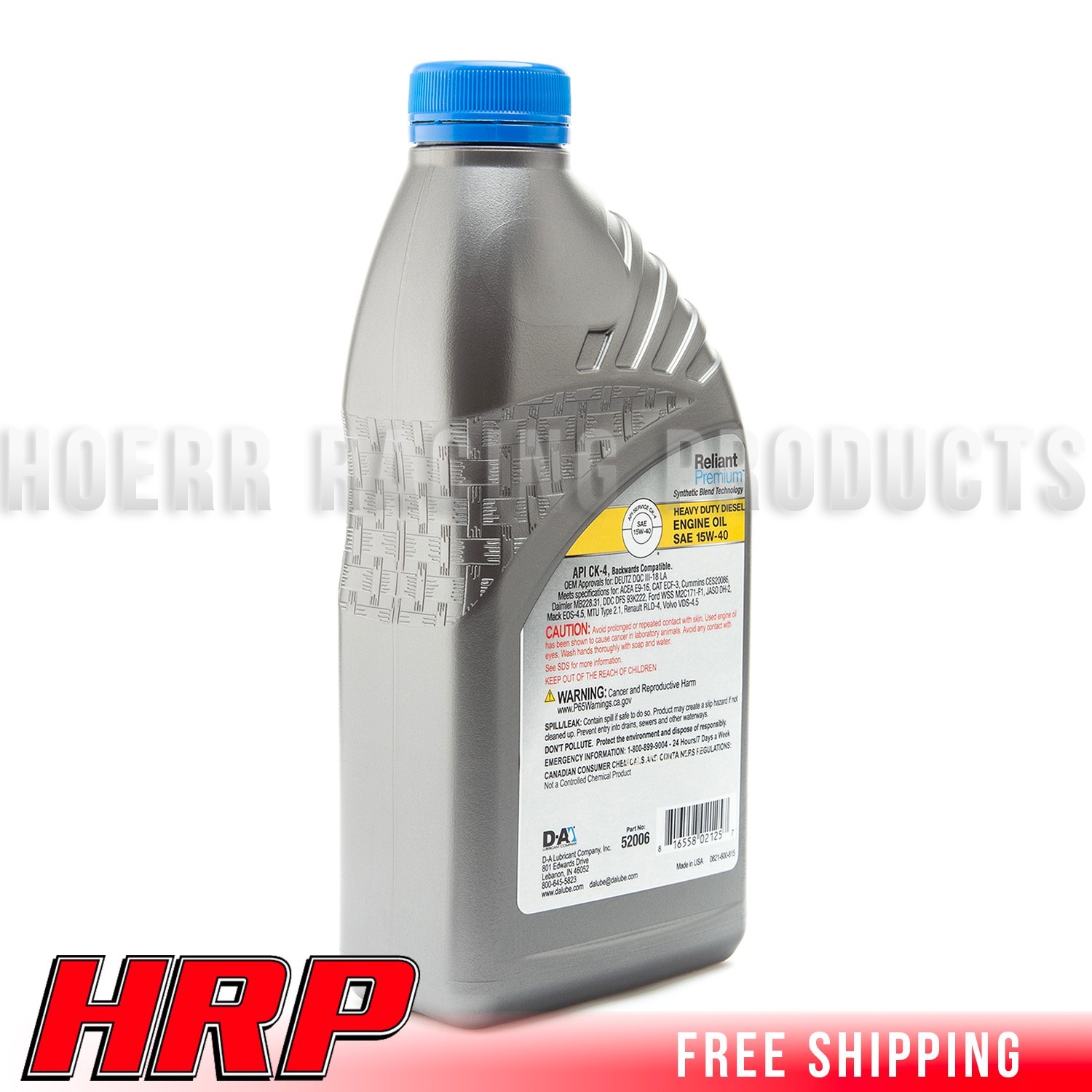 D-A Lubricant 52006, Reliant Premium Diesel Engine Oil SAE 15W-40, 1 Quart
