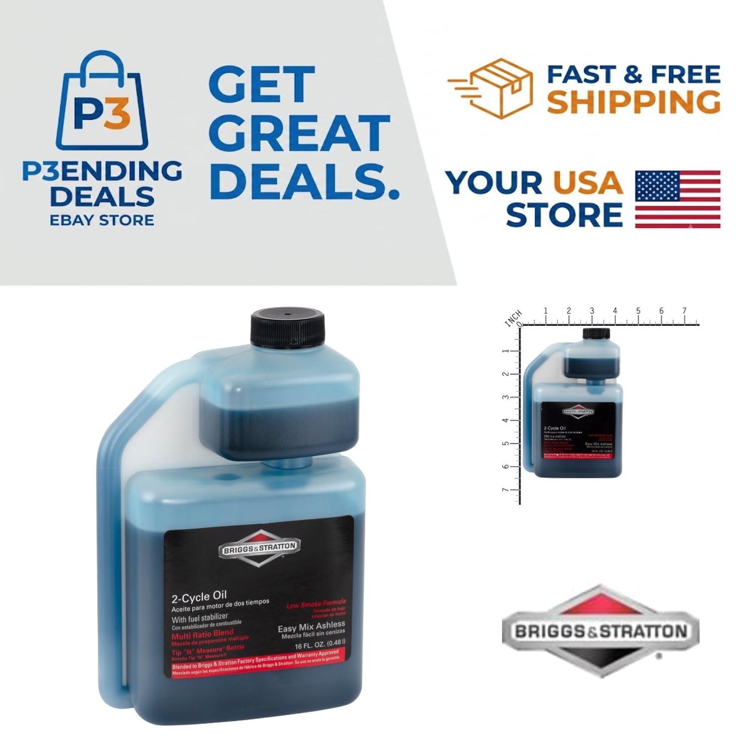 High-Performance 2-Cycle Oil 16oz – Ashless, Easy Mix for Air-Cooled Engines