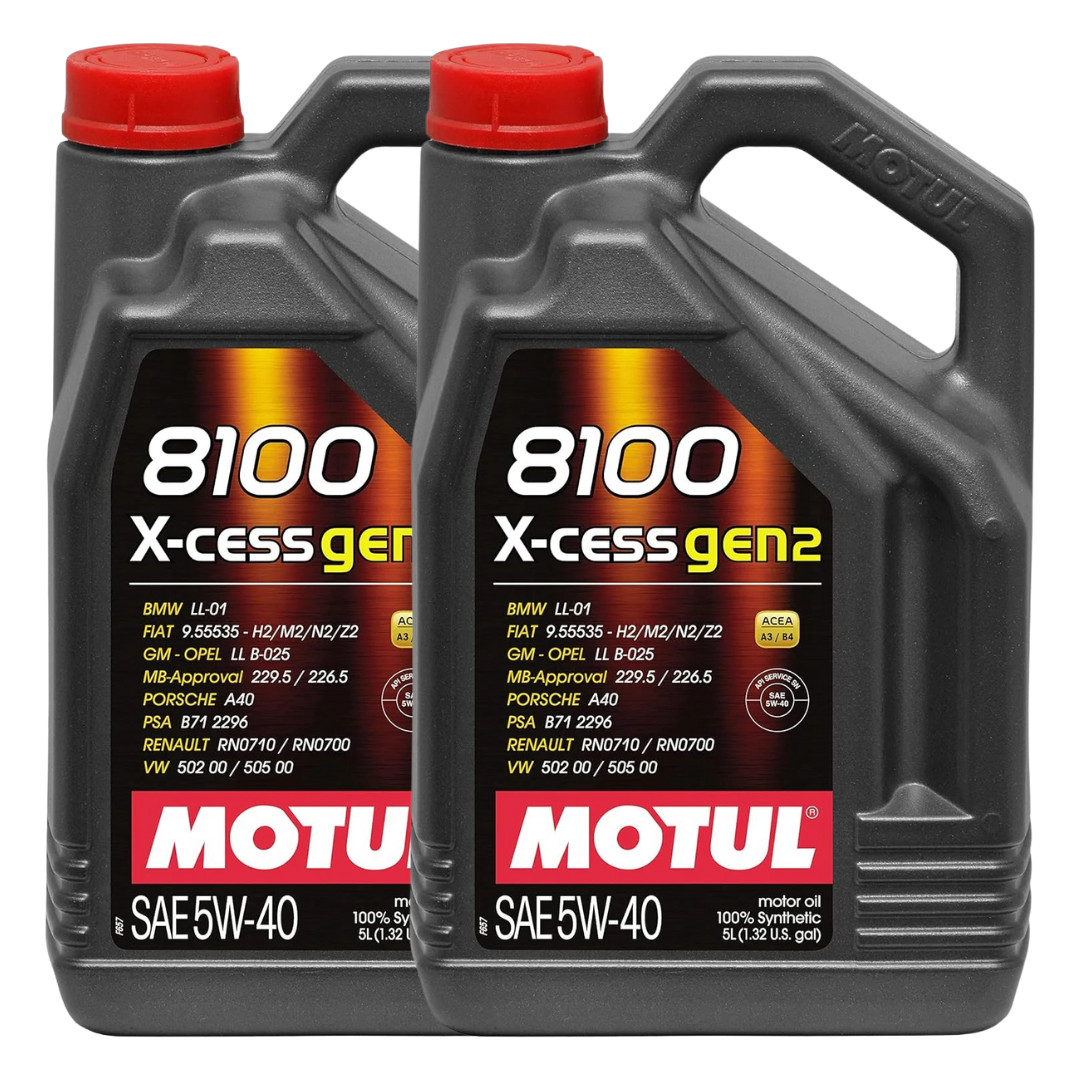 Motul 8100 X-Cess Gen2 5W40 – 100% Synthetic Oil – 5L 109776 2 Pack