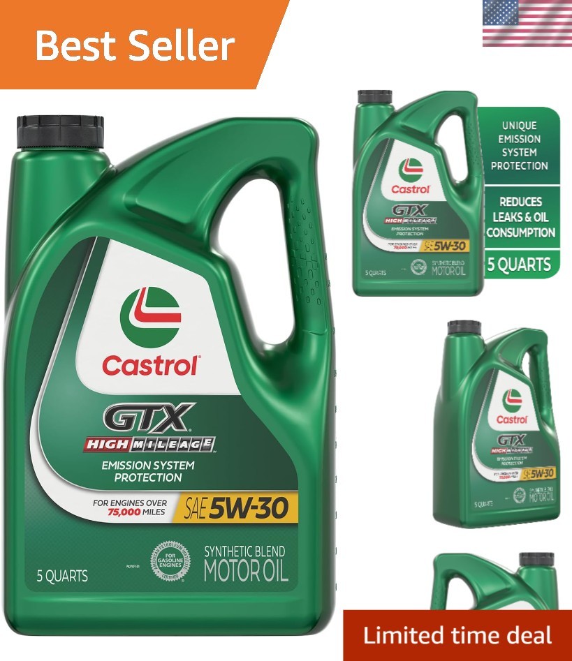 Advanced GTX High Mileage 5W-30 Motor Oil – 5 Quarts for Improved Fuel Economy