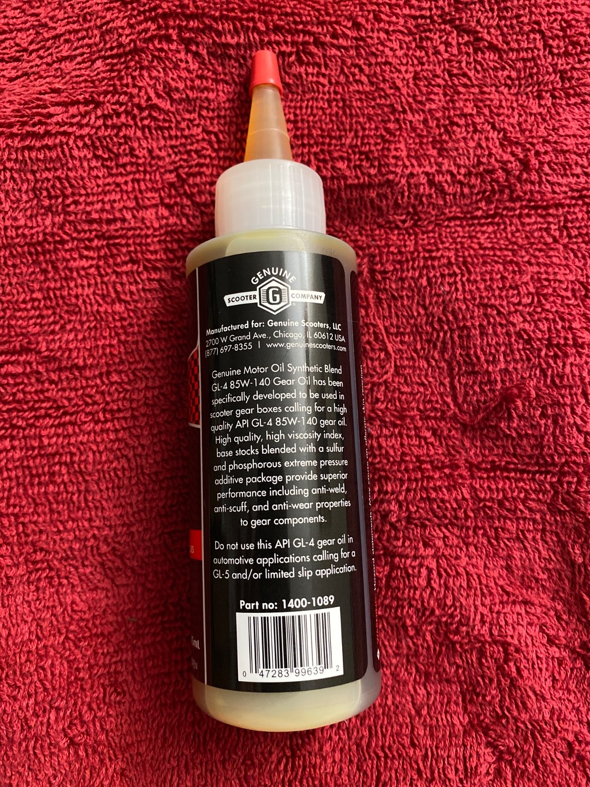 Genuine Motor Oil 85w-140 Gear Oil synthetic bland115mL