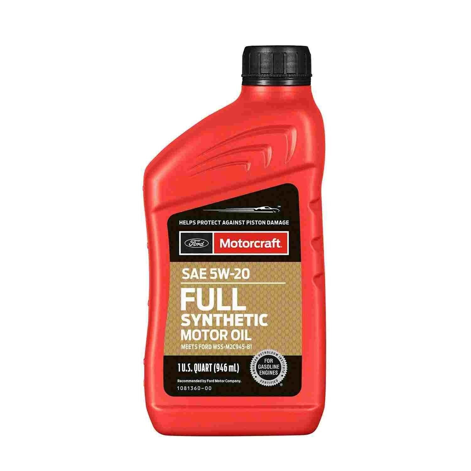 10 Quarts Full Synthetic Engine Motor Oil OEM FORD MOTORCRAFT SAE 5W-20