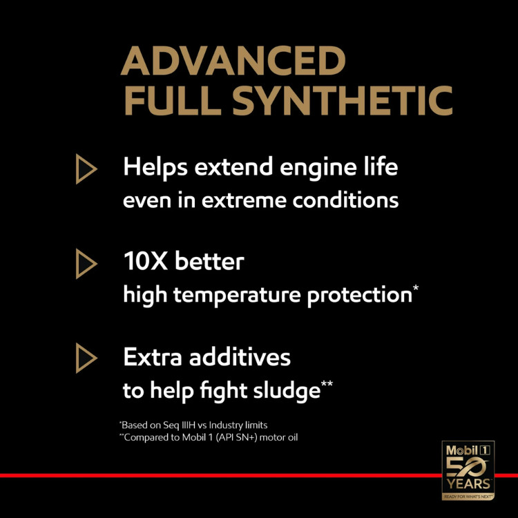 Mobil 1 5W-30 Full Synthetic Motor Oil 5 Qt, Advanced Engine Protection