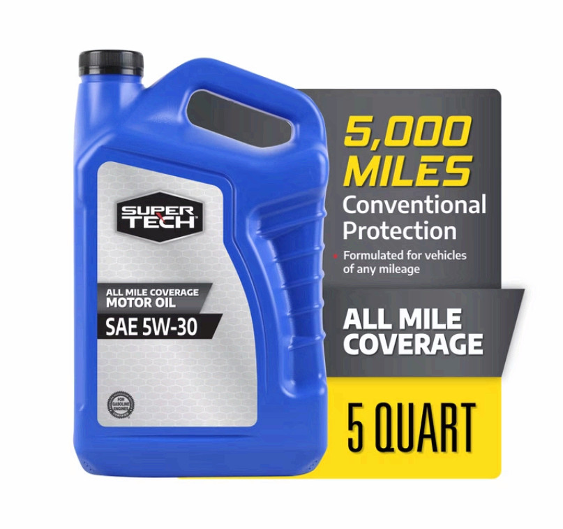 SALE (3 pack) Super Tech All Mileage Synthetic Blend Motor Oil SAE 5W-30, 5Q