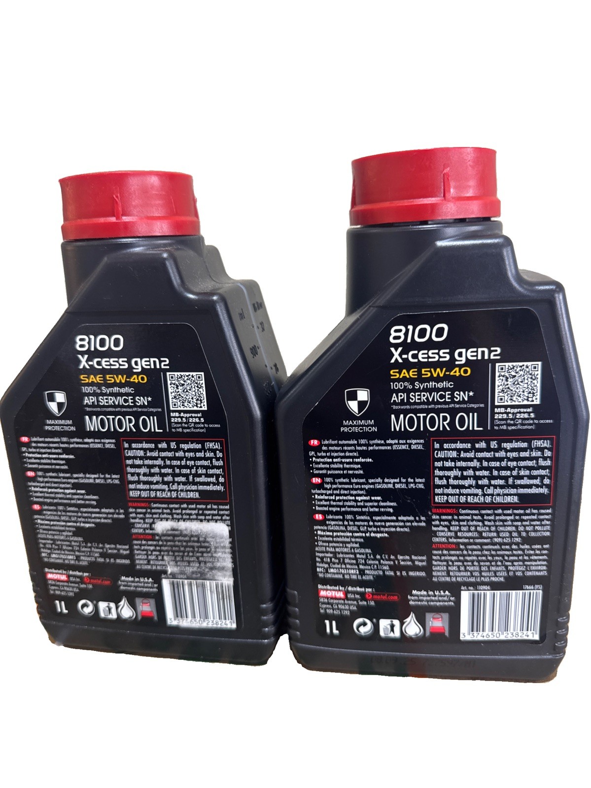 Motul 8100 X-Clean Gen2 5W40 Motor Oil (2-1 Liter Bottles) NEW