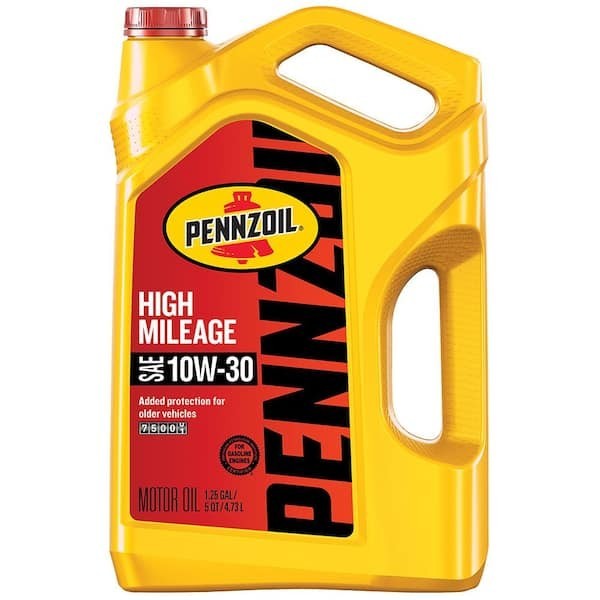 Pennzoil High Mileage Motor Oil 10W-30 Synthetic Blend 5 Qt Engine Protection