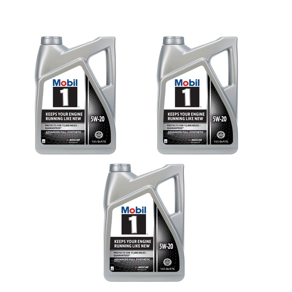 Mobil 1 Advanced Full Synthetic Motor Oil 5W-20, 5 Quart (Pack of 3)