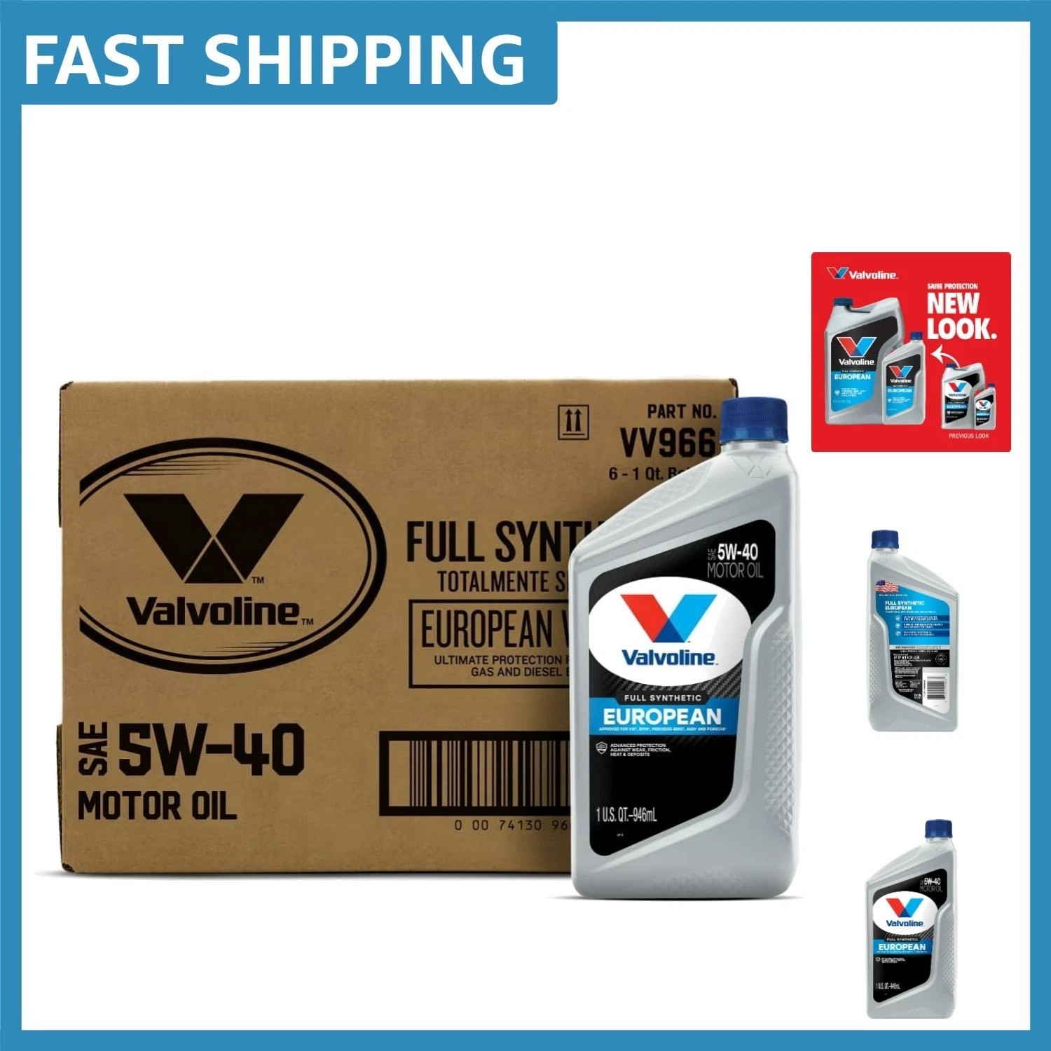 European Vehicle 5W-40 Full Synthetic Oil – 6 Quarts, Ultimate Engine Protection