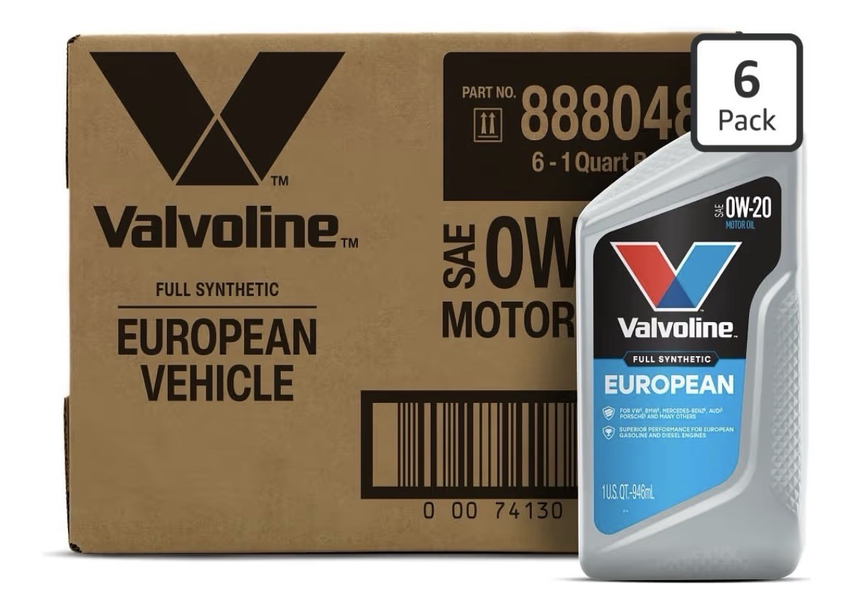 Valvoline 0W-20 Full Synthetic Motor Oil 6 Quart Case European Vehicle NEW