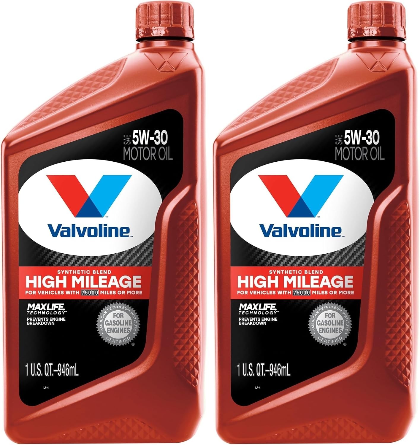 Motor Oil, 5W-30, 1 QT Pack of 2 | High Mileage | Synthetic Blend | MaxLife T…