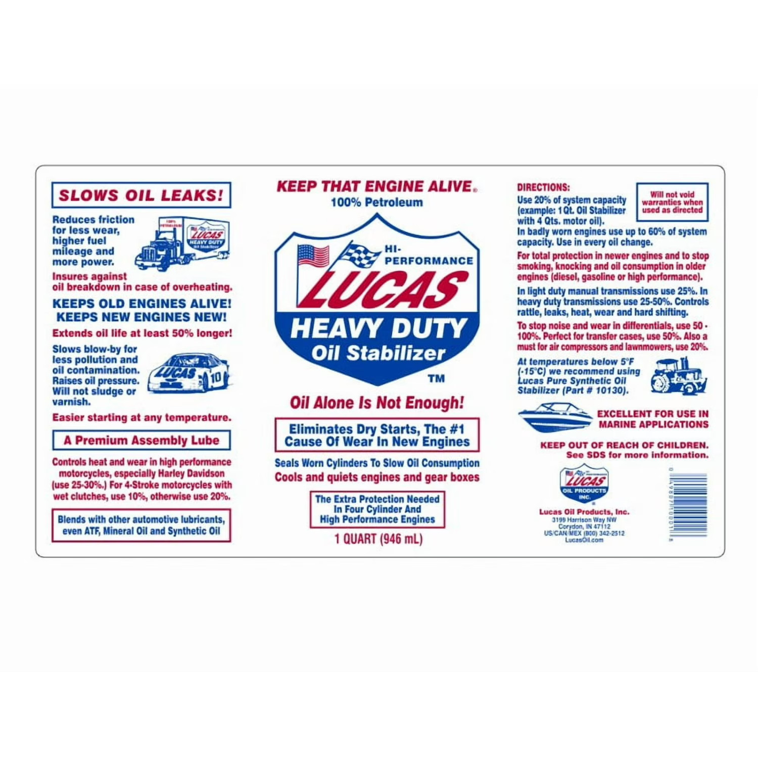 (2 pack) Lucas Oil Heavy Duty Oil Stabilizer for Engines, 32 oz