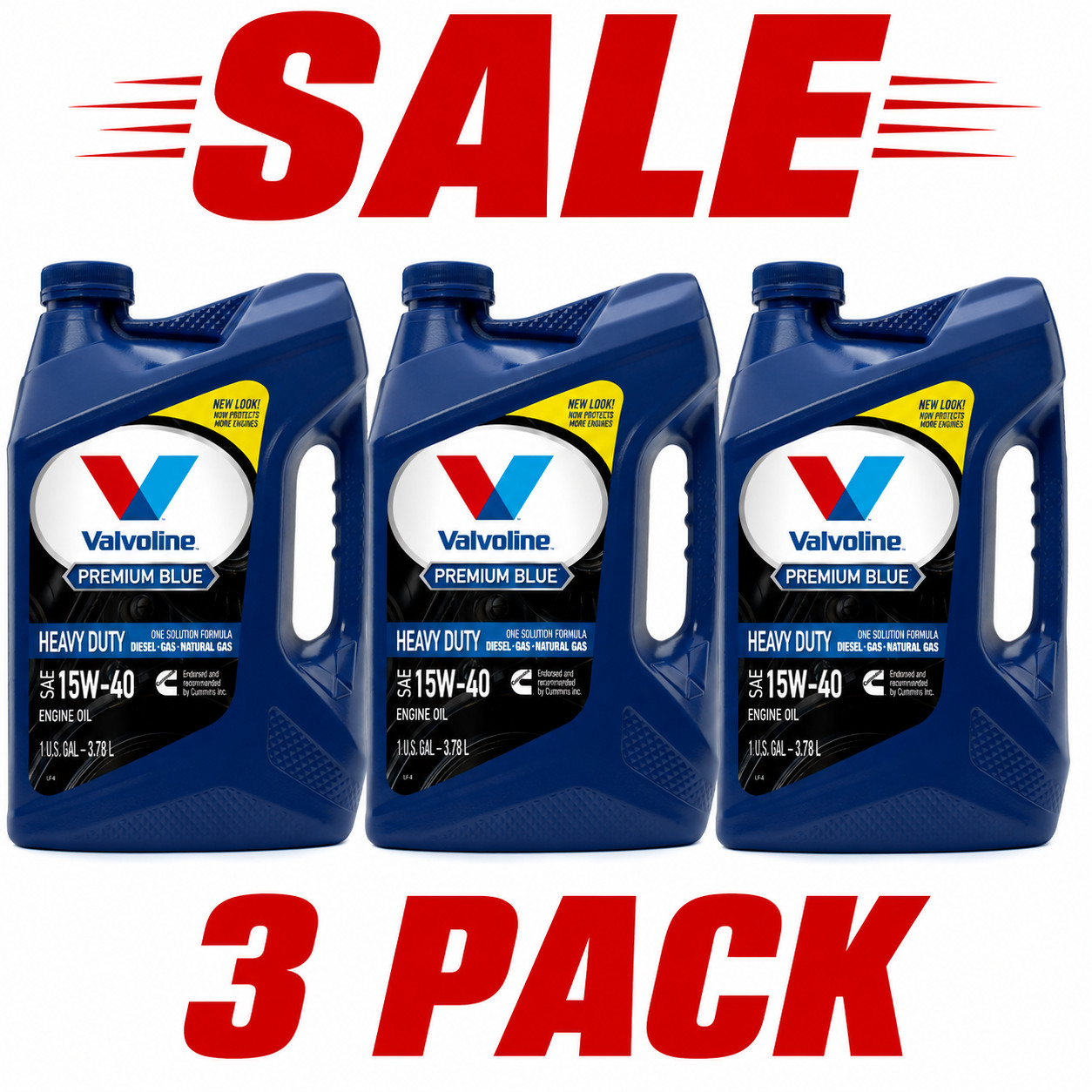 3 PACK-VALVOLINE 773780 Premium Blue 8600 ES Conventional SAE 15W-40; 1 Gallon