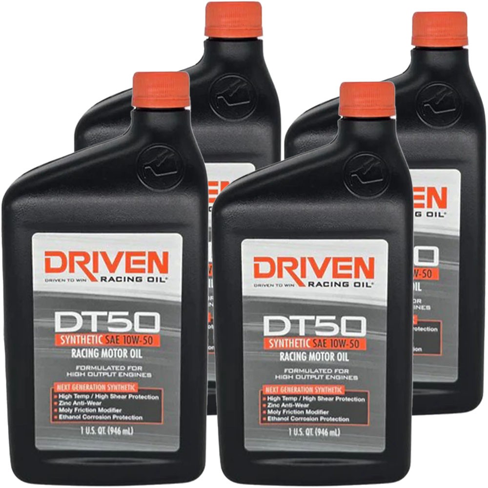 Driven Racing Oil 02806, DT50 Street Performance Oil, Synthetic 10W-50, 4 Quarts