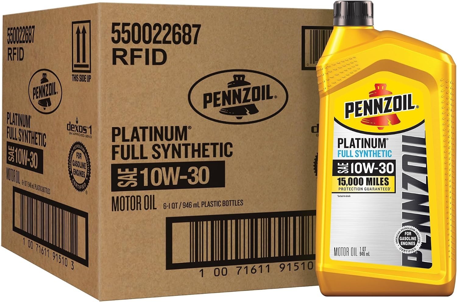 Pennzoil Platinum 10W-30 Motor Oil 1-Qt, Case of 6