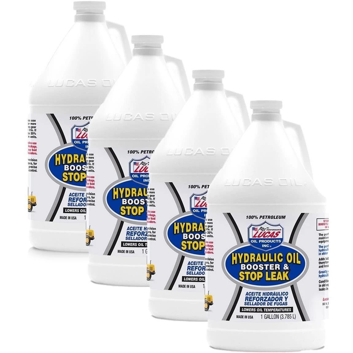 Lucas Oil 10018 Hydraulic Oil Booster & Stop Leak – 1 Gallon (Pack of 4)