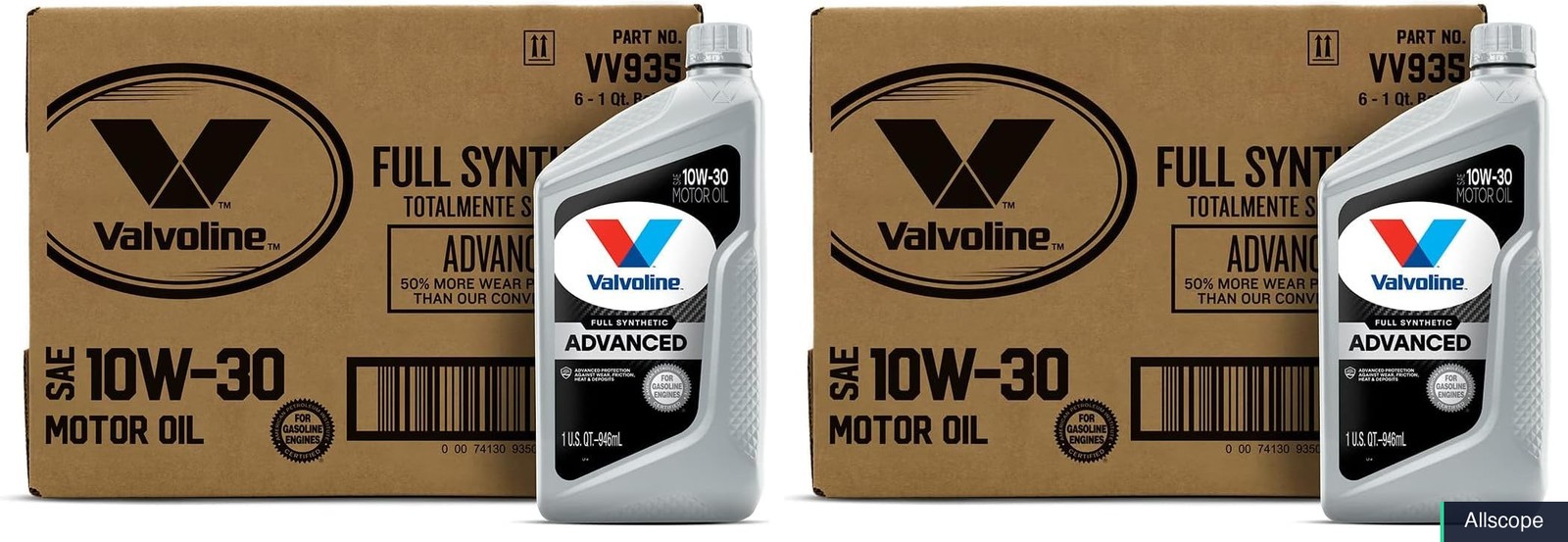 Valvoline Advanced Full Synthetic SAE 10W-30 Motor Oil 1 QT, Case of 6 (Pack of