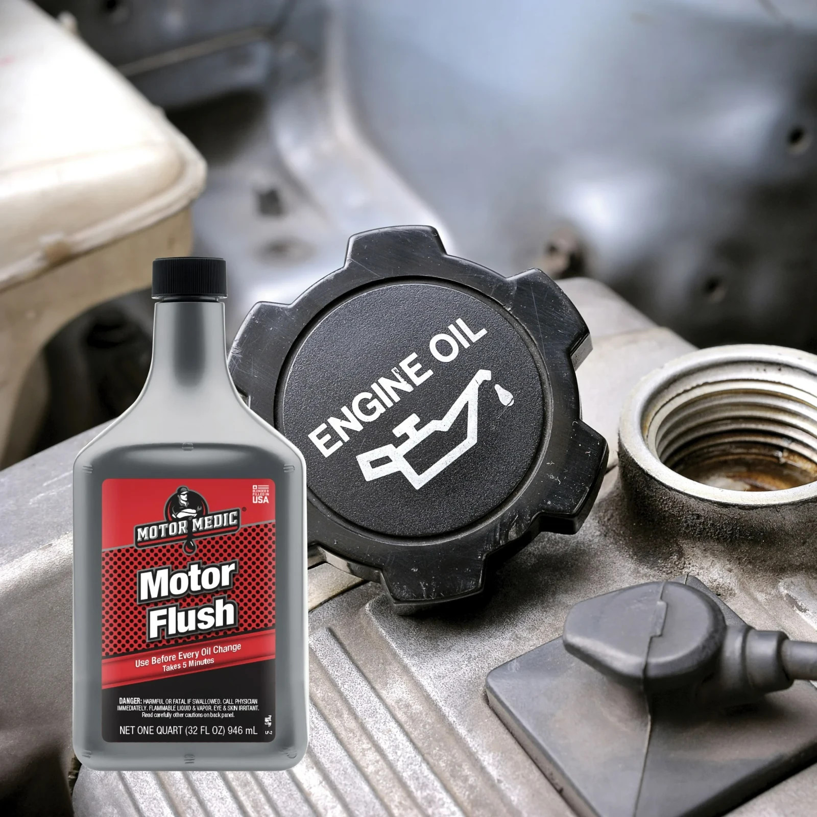 Niteo Products Motor Medic Engine Flush Additive, 32 fl oz – Cleans Cars, Trucks