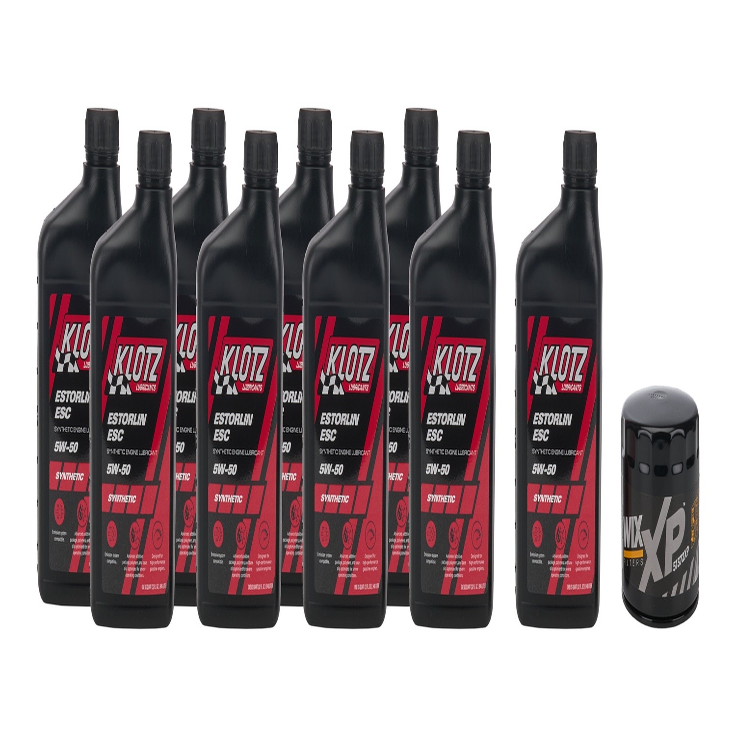 Klotz KT-413, Estorlin ESC 5W50 Motor Oil Set of 9 for Ford Mustang 2013-14
