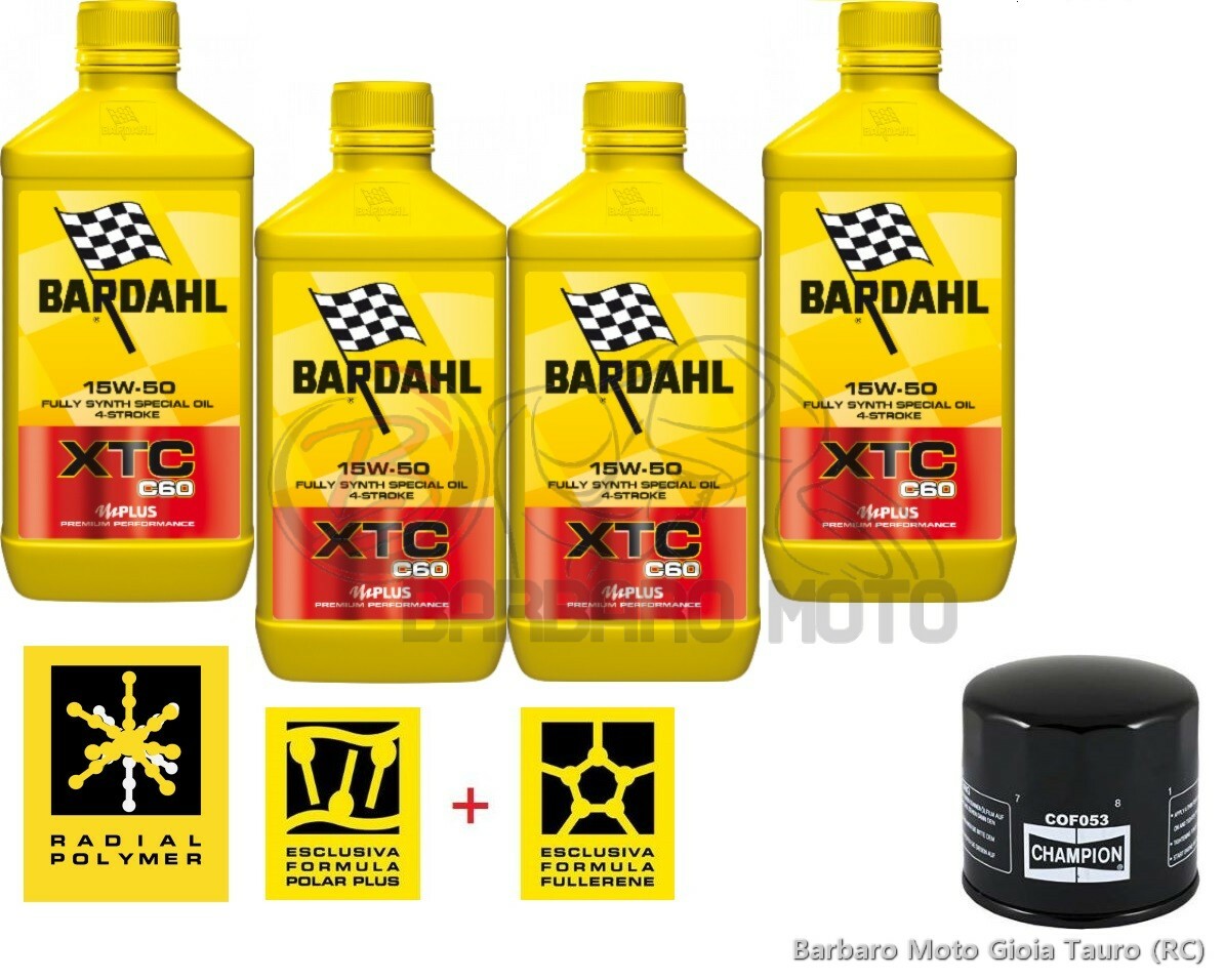 TAGLIANDO BARDAHL XTC 15W50 100% SYNT FILTRO OLIO DUCATI MONSTER 600 TUTTI ANNI