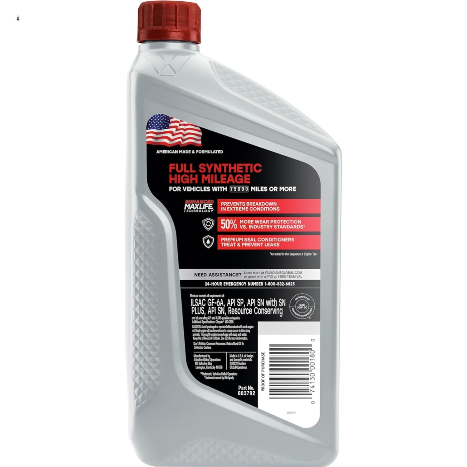 MaxLife Technology Full Synthetic Motor Oil 10W-30, 1 QT – Ultimate Protection