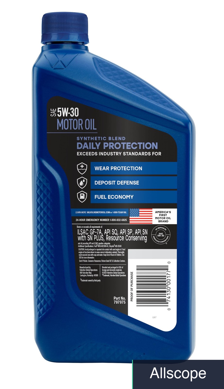 SAE 5W-30 Synthetic Blend Motor Oil 1 Quart, Case of 6 Quarts Total