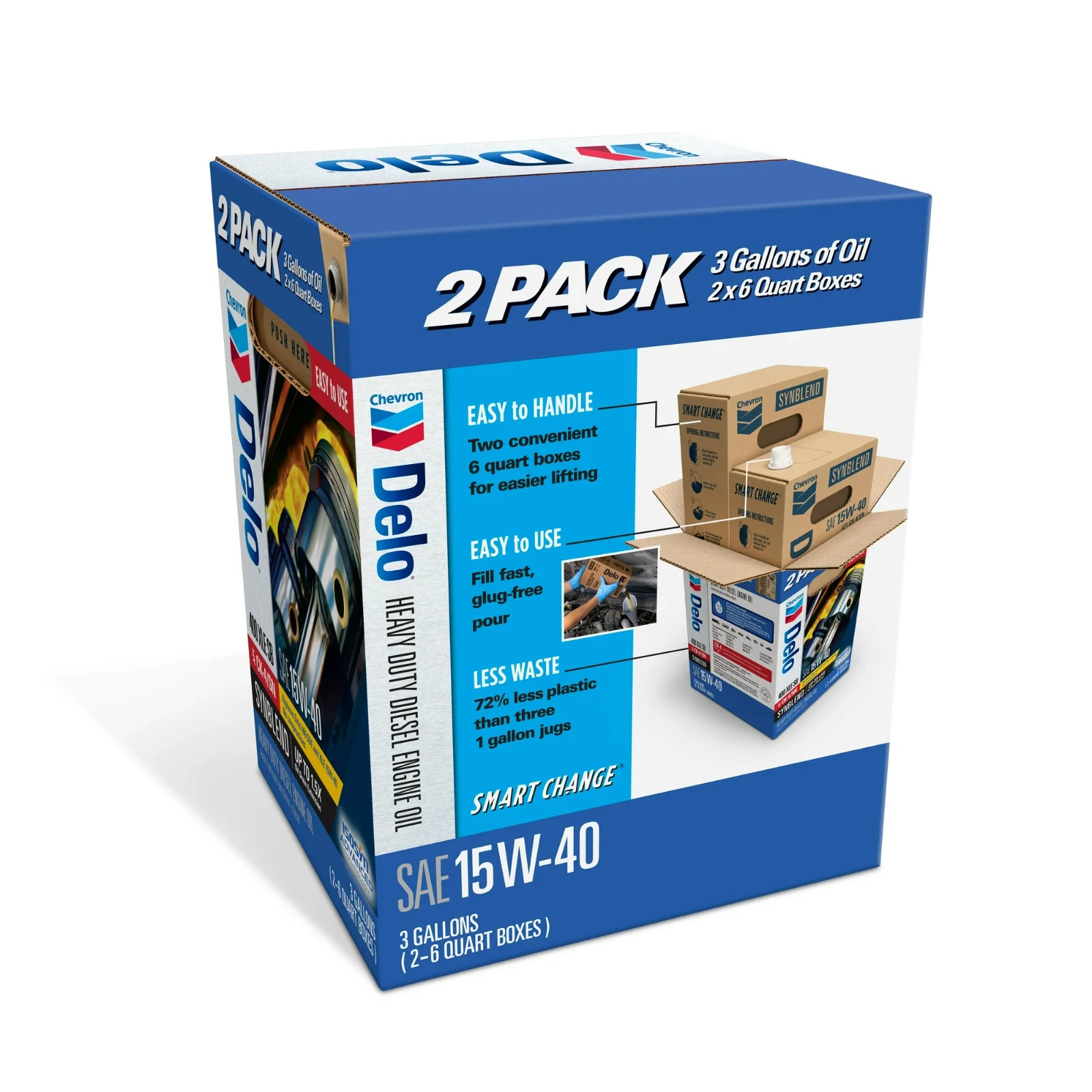 DELO XLE SB Synthetic Blend Diesel Motor Oil SAE 15W-40 3 Gallon Smart Change