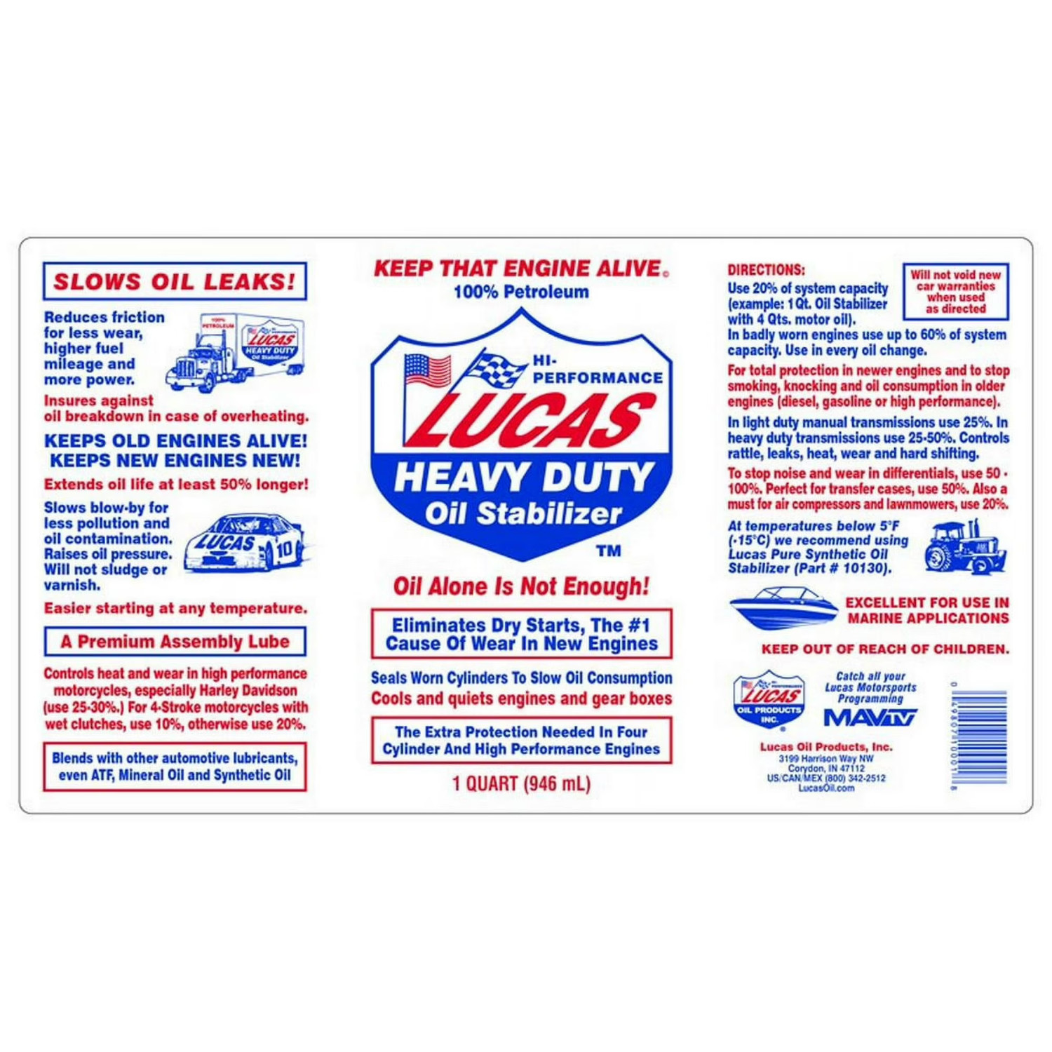(2 pack) Lucas Oil Heavy Duty Oil Stabilizer for Engines, 32 oz