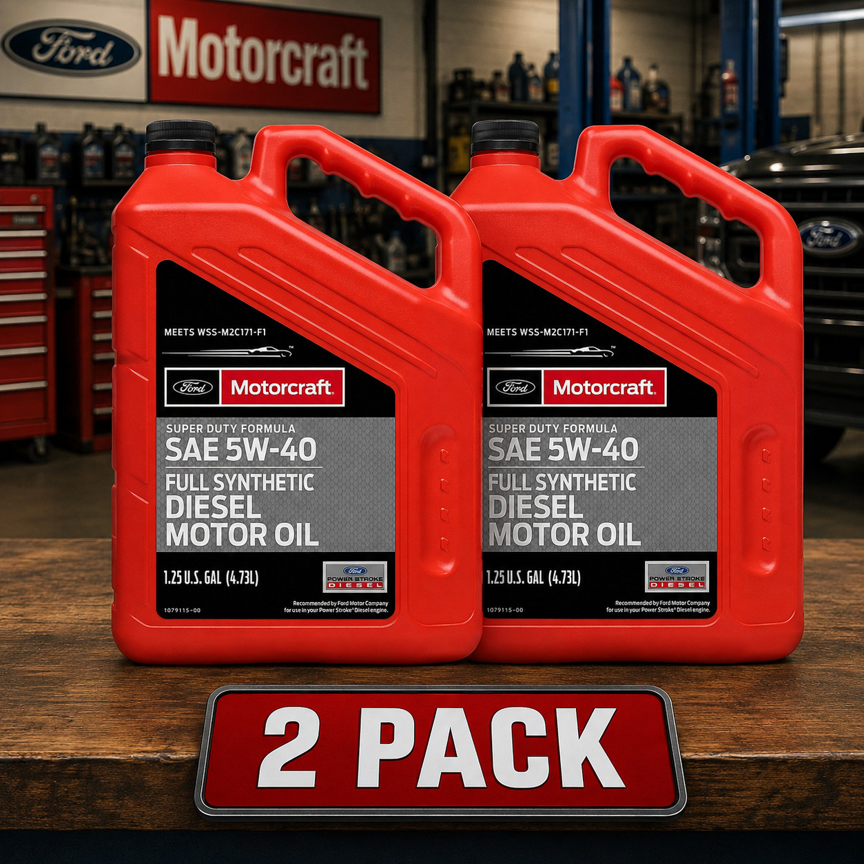 2 PACK – MOTORCRAFT XO5W405Q3SD Full Synthetic Diesel; SAE 5W-40; 5 Quart