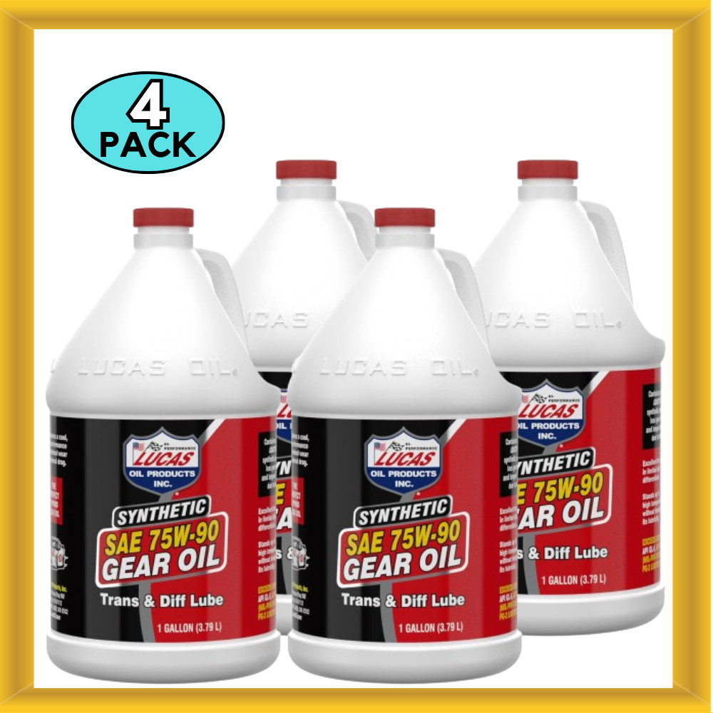 Lucas Oil 10048 1 Gal. Jug 75W-90 Synthetic Gear Oil Trans & Diff Lube Pack of 4