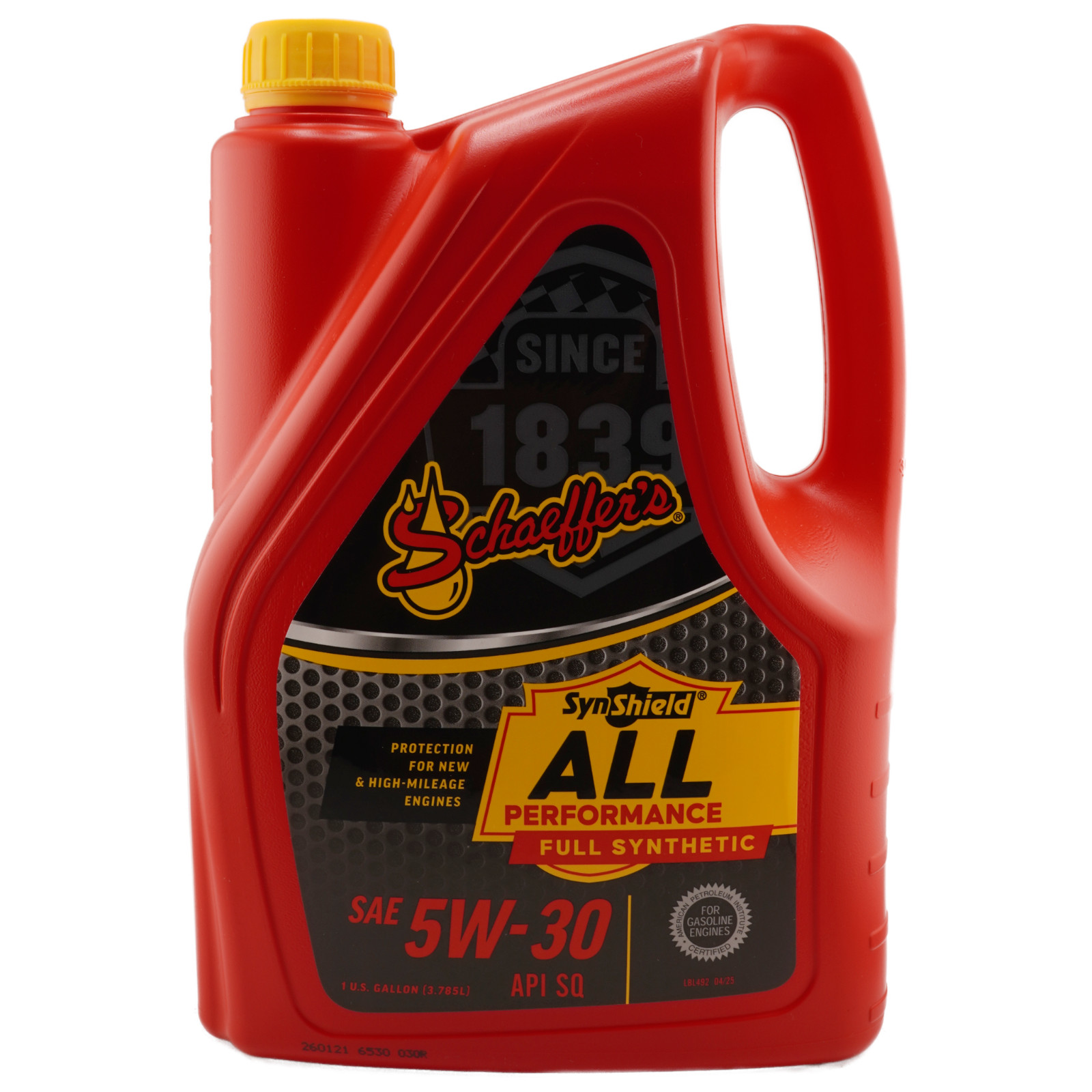Schaeffer’s 6530 SynShield Full Synthetic 5W-30 Gasoline Oil, 1 Gallon