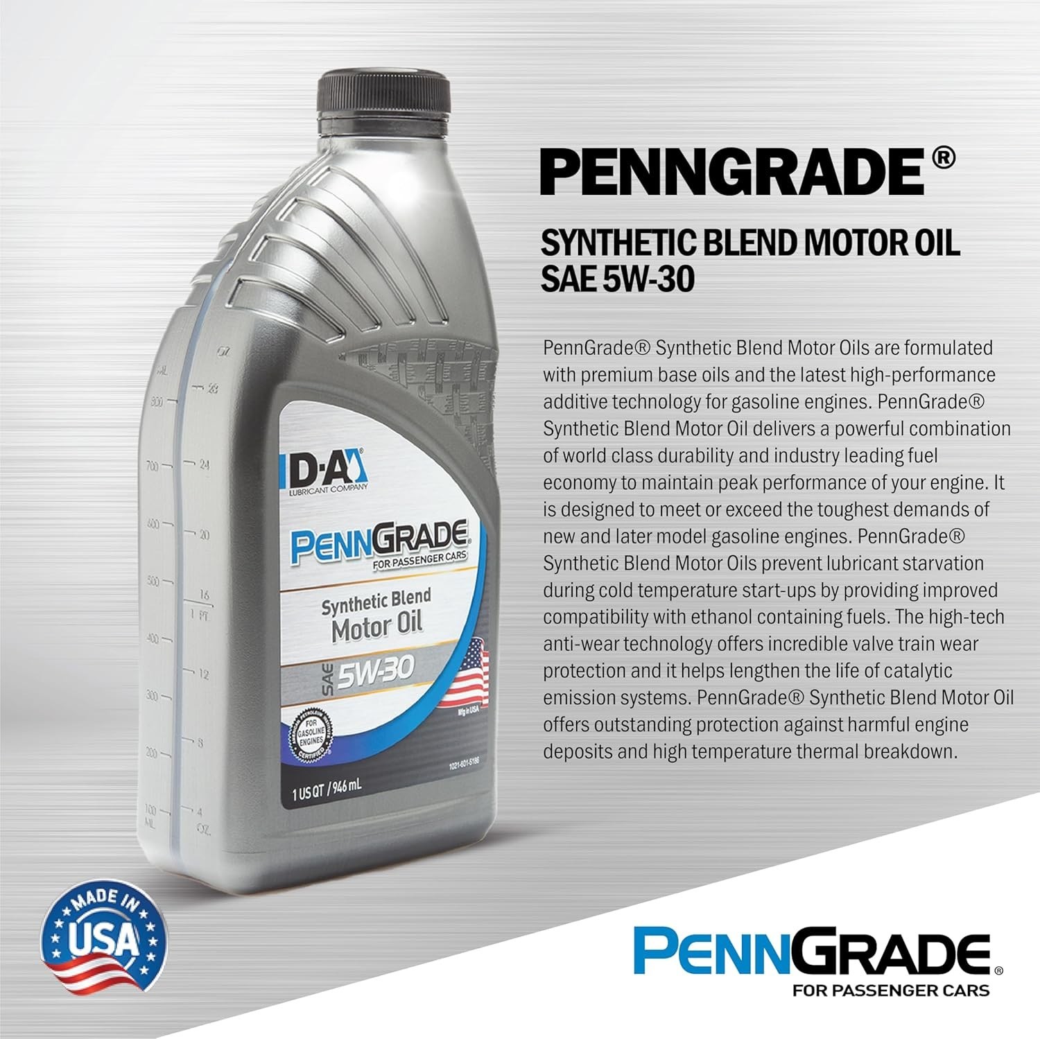 PENN GRADE 1 | 62725 | Synthetic Blend Oil SAE 5W-30 | 6 Gallon
