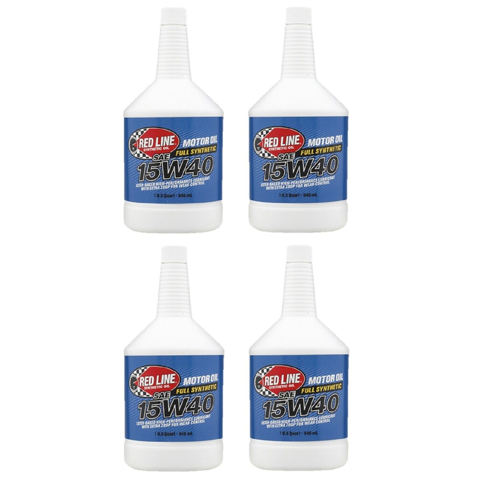 Red Line Oil Full Synthetic 15W40 Diesel Motor Oil 1 Quart Bottles Pack of 4