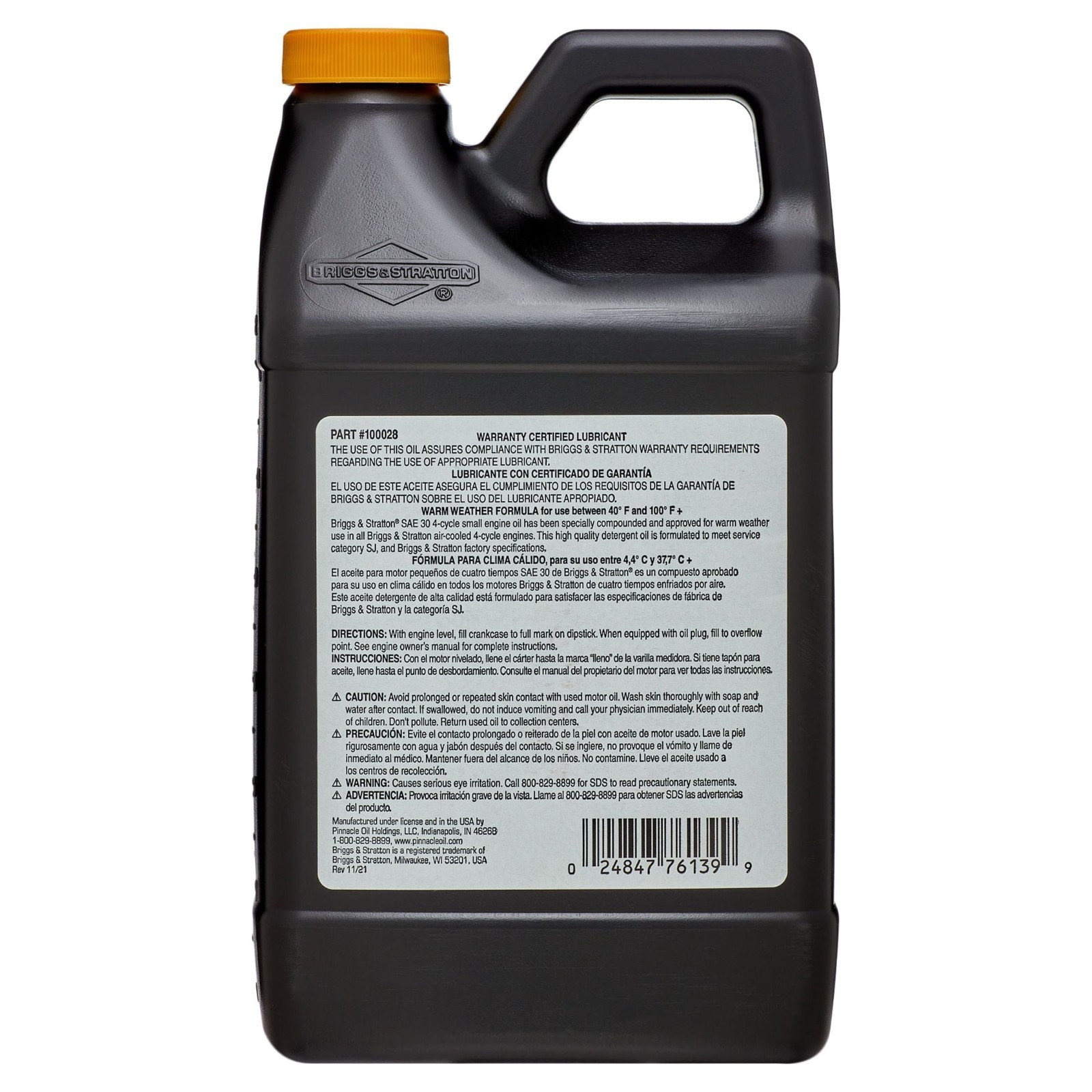 Briggs & Stratton 4 Cycle 48 oz Oil SAE 30 for Small Engines.
