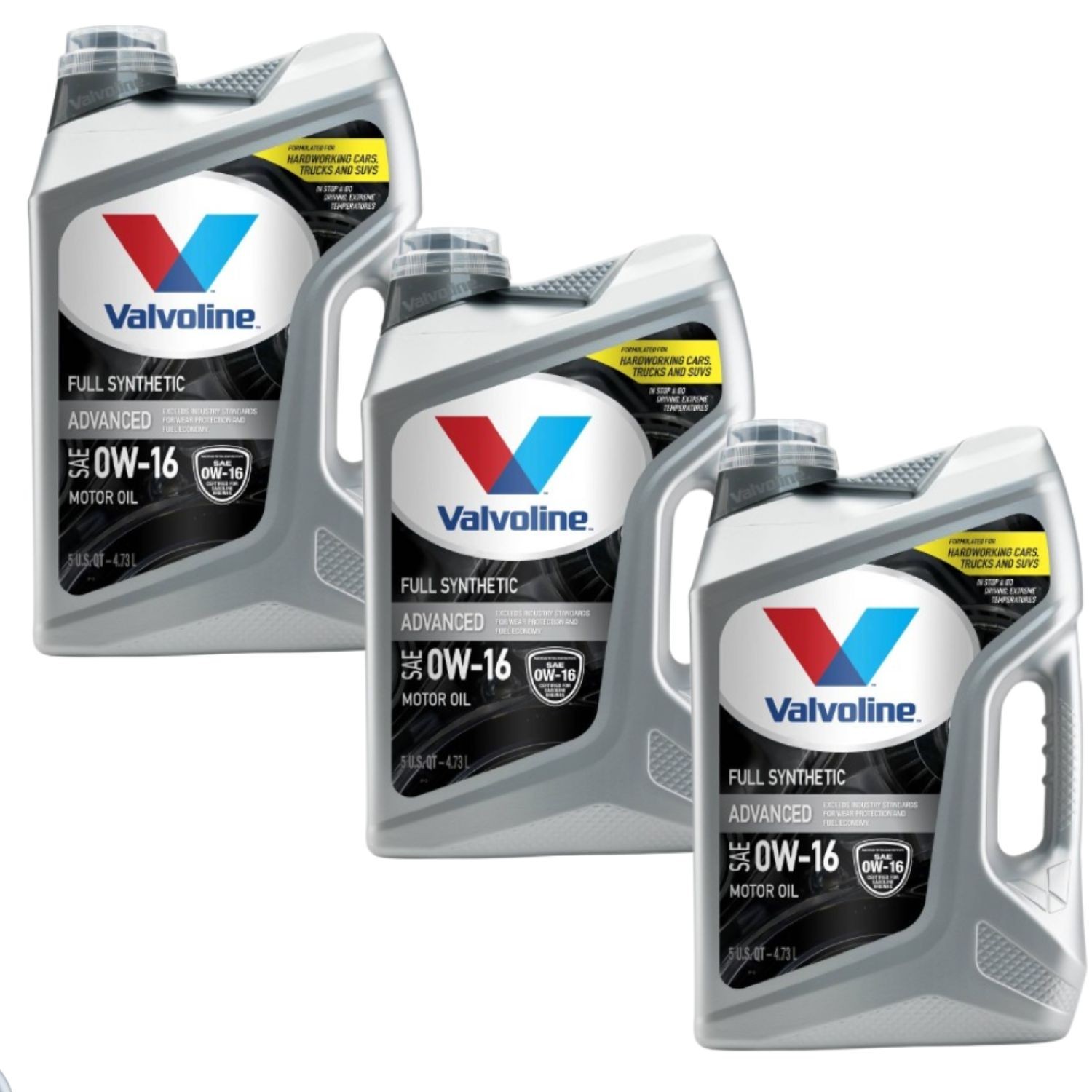 3 PACK- VALVOLINE 878399 Advanced Protection Full Synthetic SAE 0W-16; 5 QT