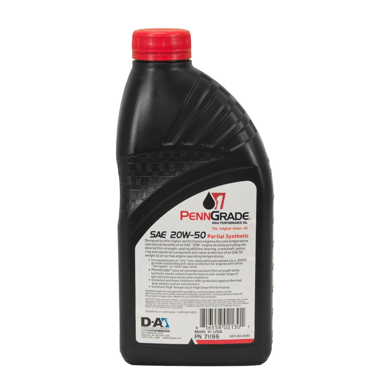 Penn Grade Brad Penn 20W50 Partial Synthetic High Performance Motor Oil 12 Quart