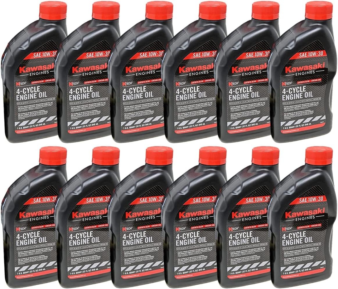 Kawasaki 12PK Quart Genuine OEM 4 Cycle Engine Oil K-TECH SAE 10W-30 99969-6081