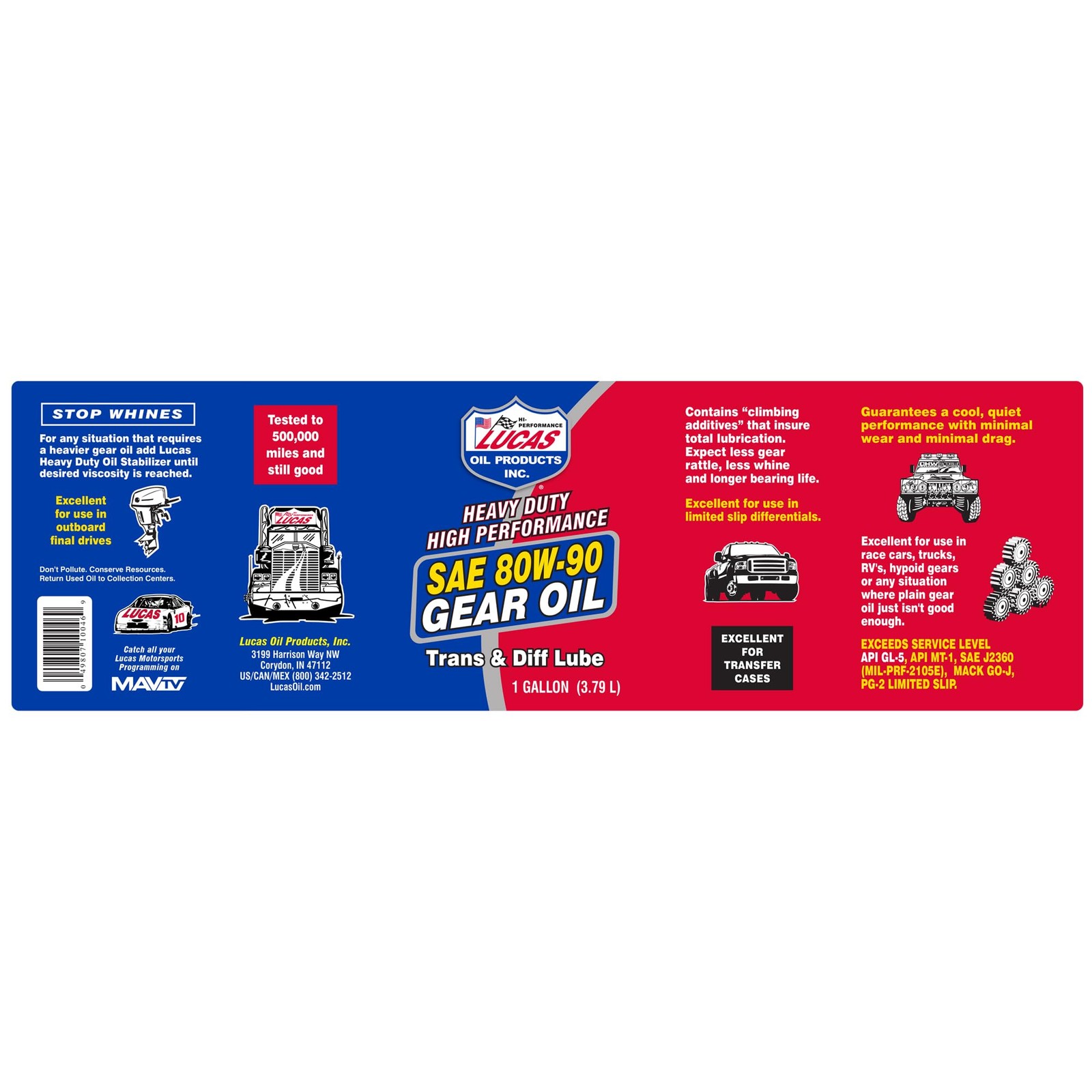 Heavy Duty Gear Oil 1 Gallon SAE 80W90 Transmission Differential Fluid