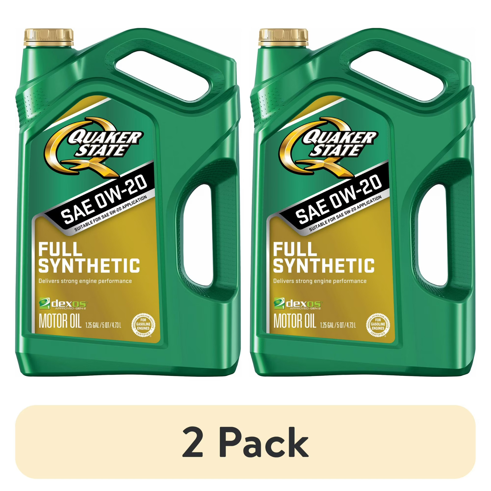 Quaker State Full Synthetic 0W-20 Motor Oil, 5-Quart