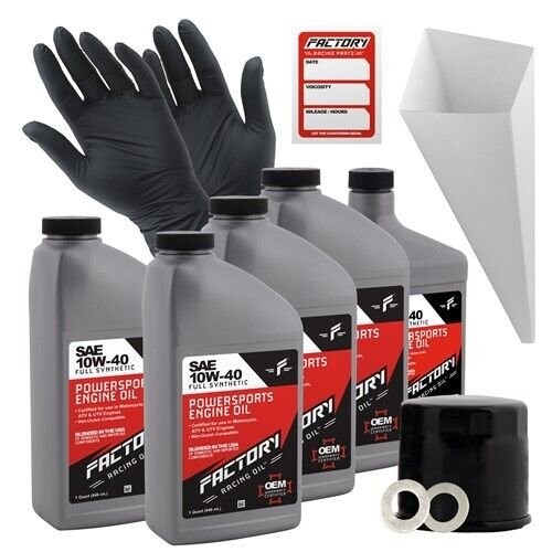 Factory Racing Parts 10W40 4.5Qt Oil Change Kit Fits Suzuki C90B, VL1500 LC