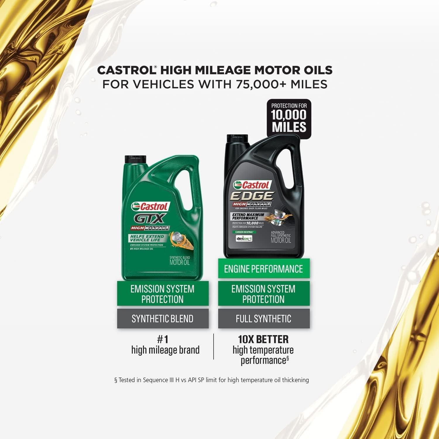 Edge 5W-30 Full Synthetic Motor Oil, 2 Pack – Universal Fit and High Mileage