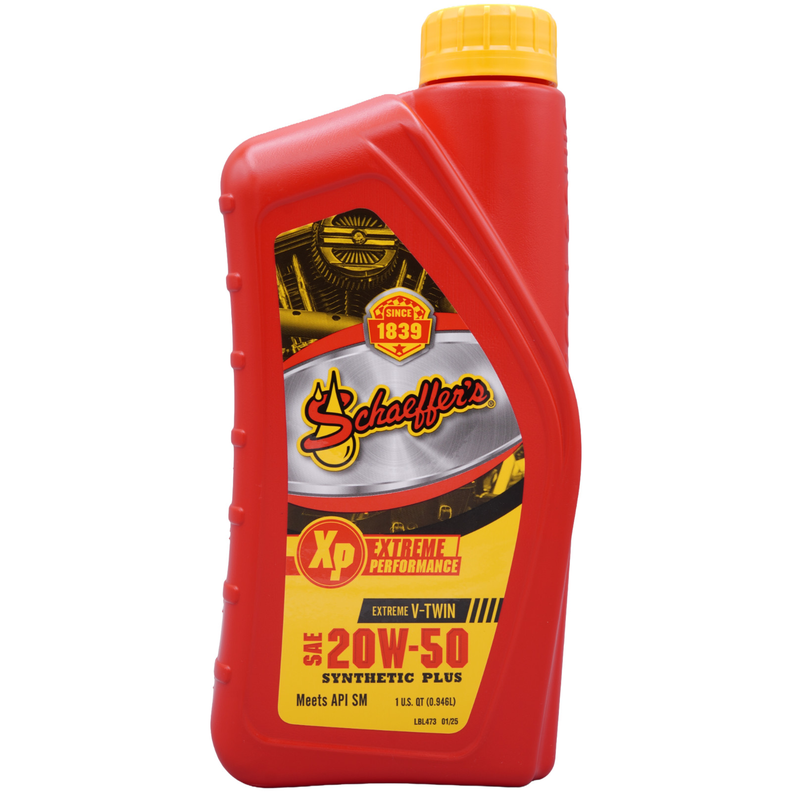 Schaeffer’s 0707-012 Extreme V-Twin 20W-50 Synthetic Plus Racing Oil, 1 Quart