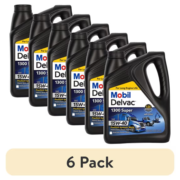 6 PACK-MOBIL 122492 Delvac 1300 Super 15W-40; 1 Gallon-SALE