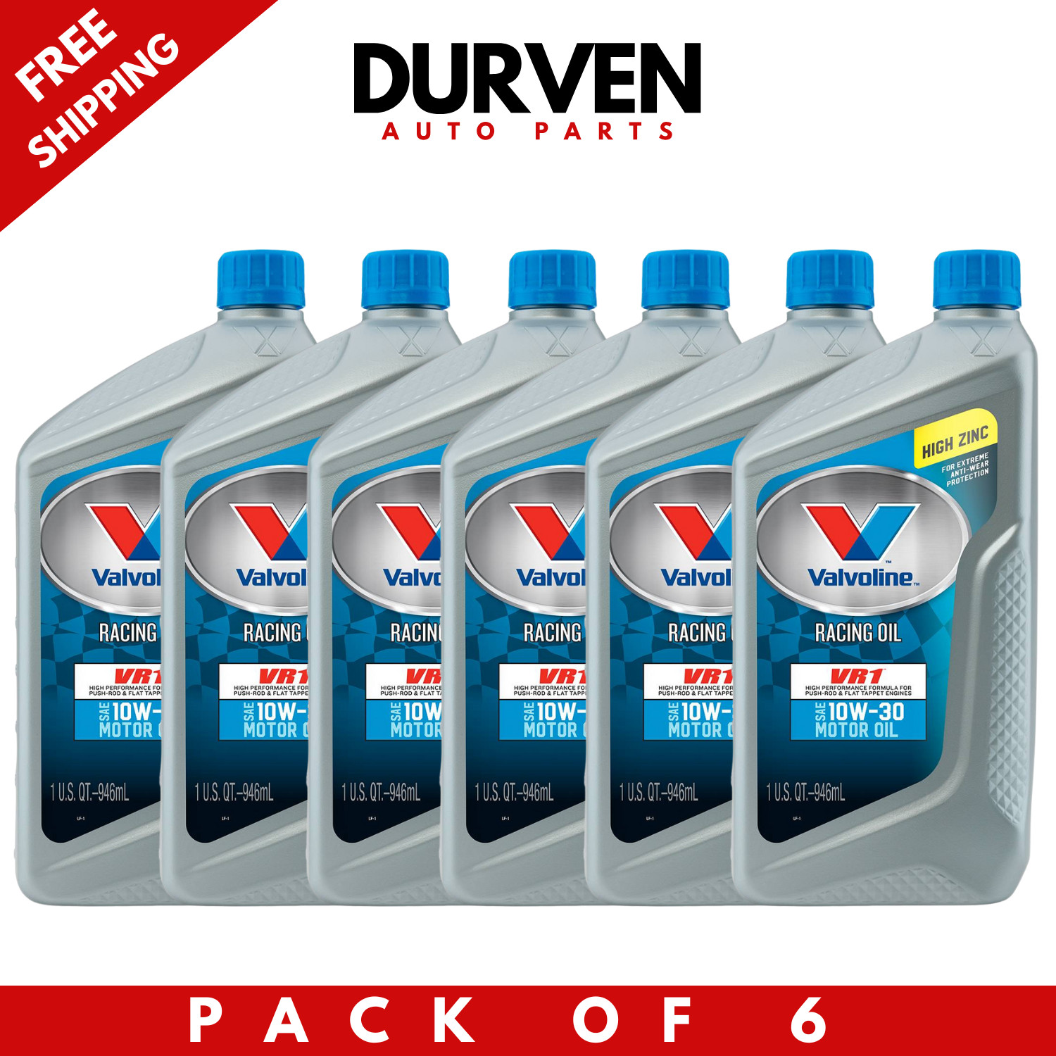 Valvoline VR1 Racing SAE 10W-30 High Performance High Zinc Motor Oil (6 Quarts)