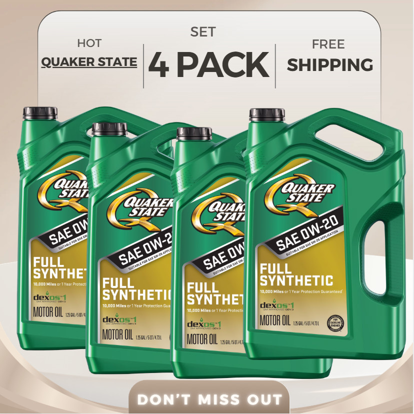 4-Pack Quaker State Full Synthetic 0W-20 Motor Oil 20 QT
