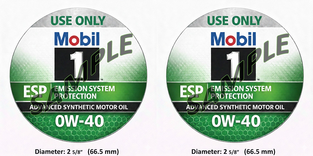 Mobil 1 ESP 0W-40 – Engine Bay ID Labels (Set of 2)